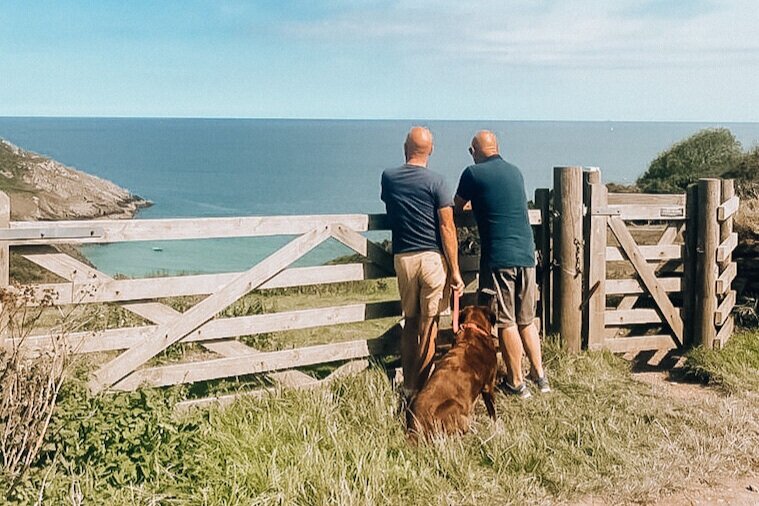 ISTP ISFJ relationship: Peter, Robert and Bella looking out to sea