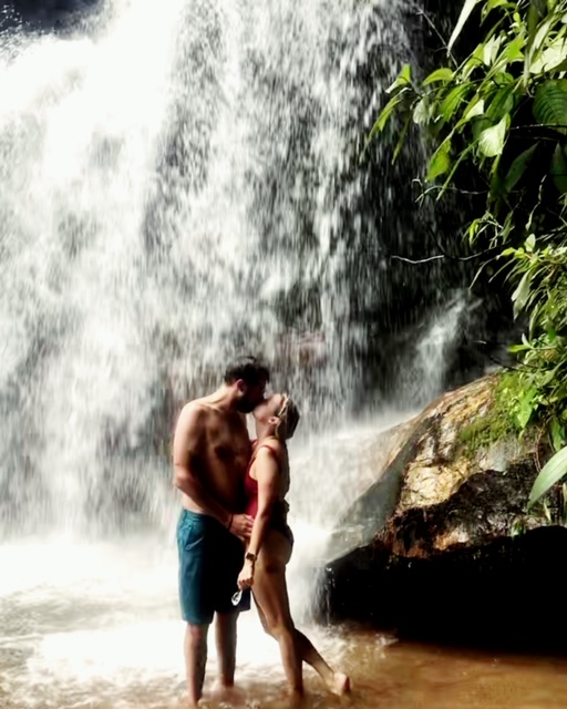 ENFJ INTP Relationship: Ellen and Brandon under a waterfall