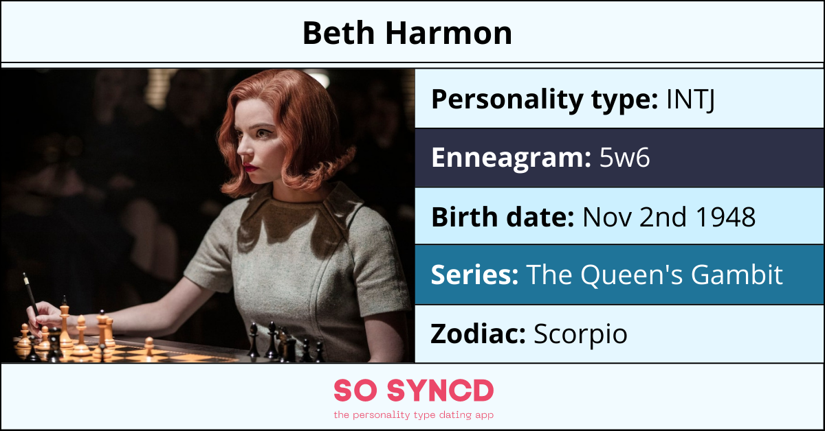 INTJ Example - Beth Harmon From The Queen's Gambit 