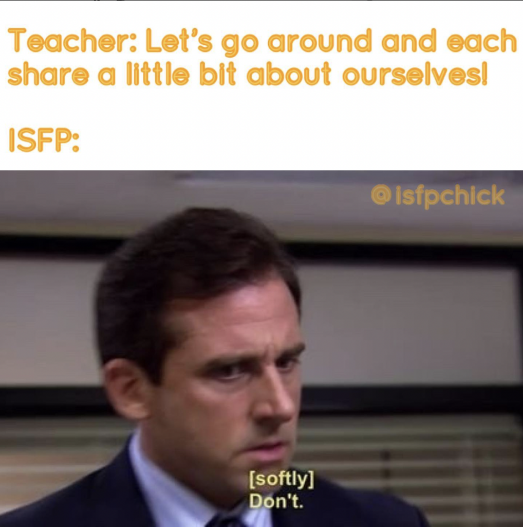 ISFP meme - shy in public