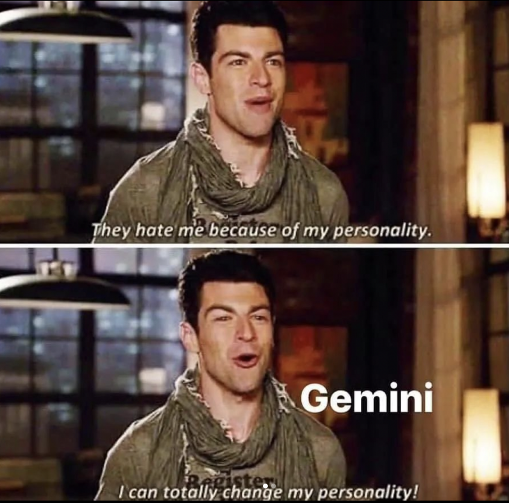 Gemini memes: multiple personalities