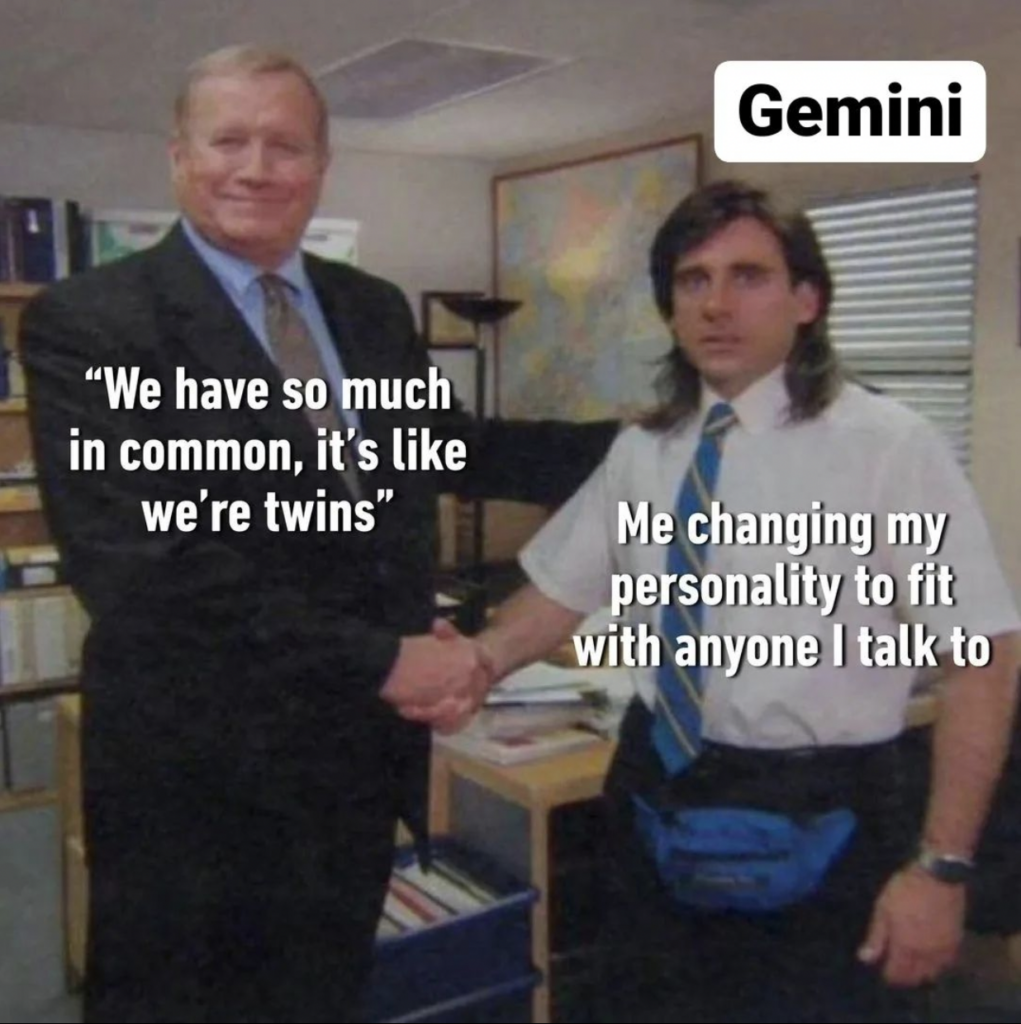 Gemini memes: changing personalities