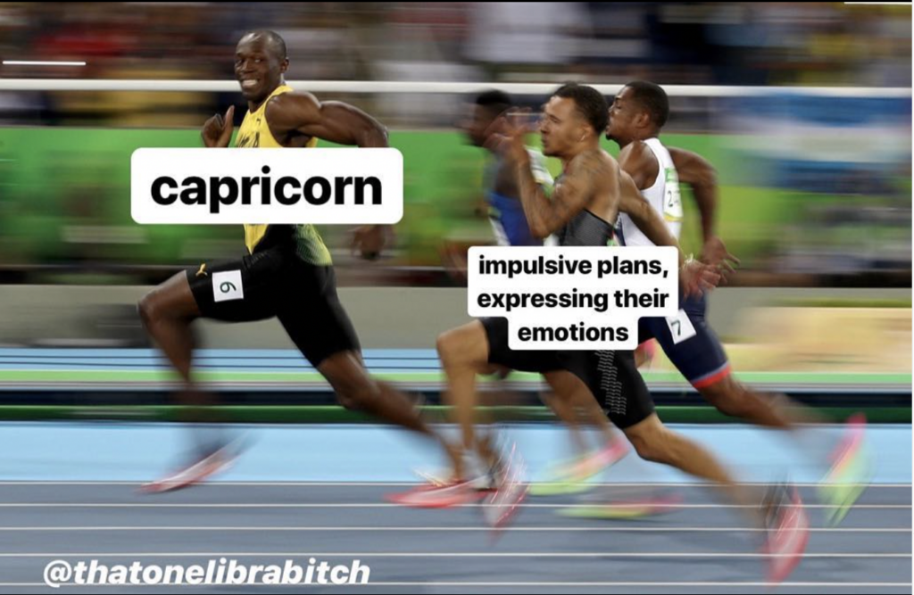 Capricorn meme: don't like impulsive plans or expressing emotions
