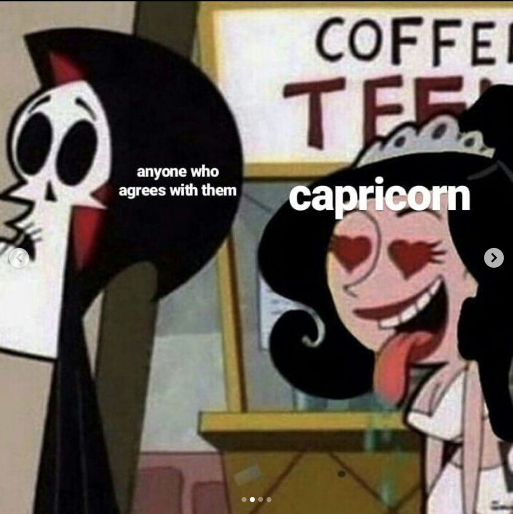 Capricorn meme: love people who agree with them