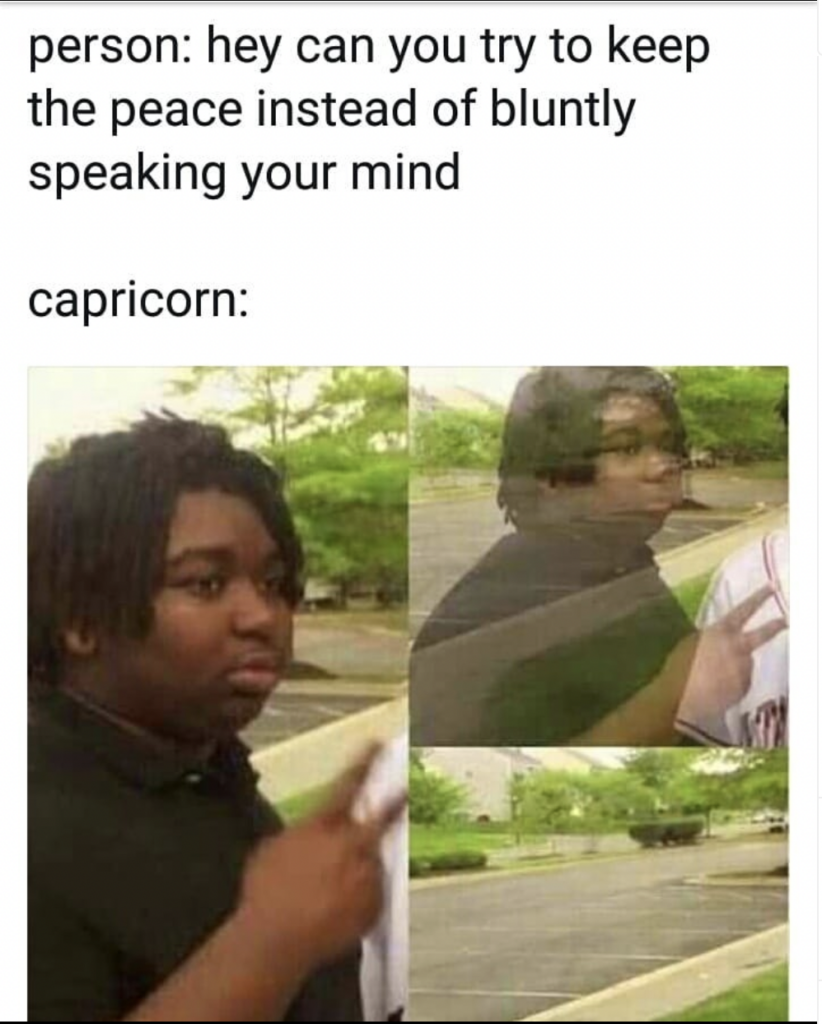 Capricorn meme: don't be so blunt and honest