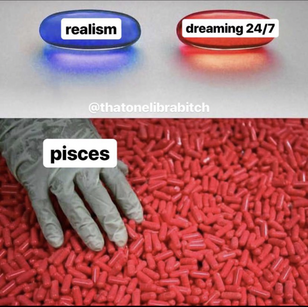 Pisces meme: daydreaming 24/7