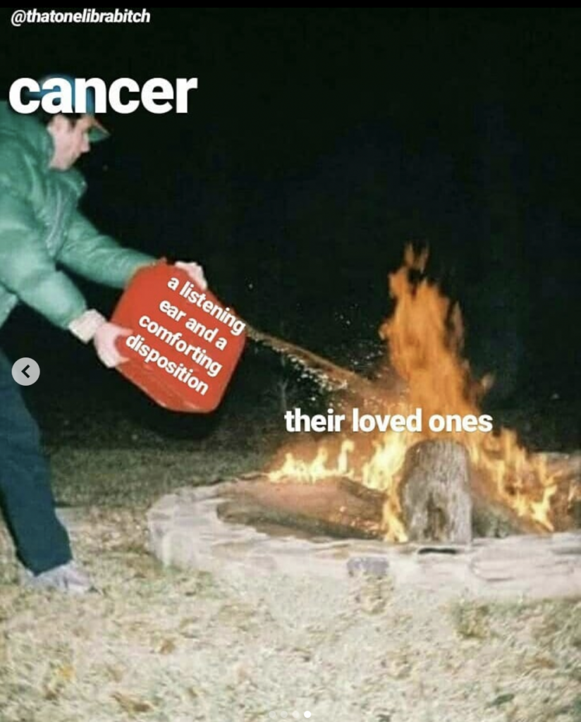 Cancer meme: lending a listening ear to their loved ones