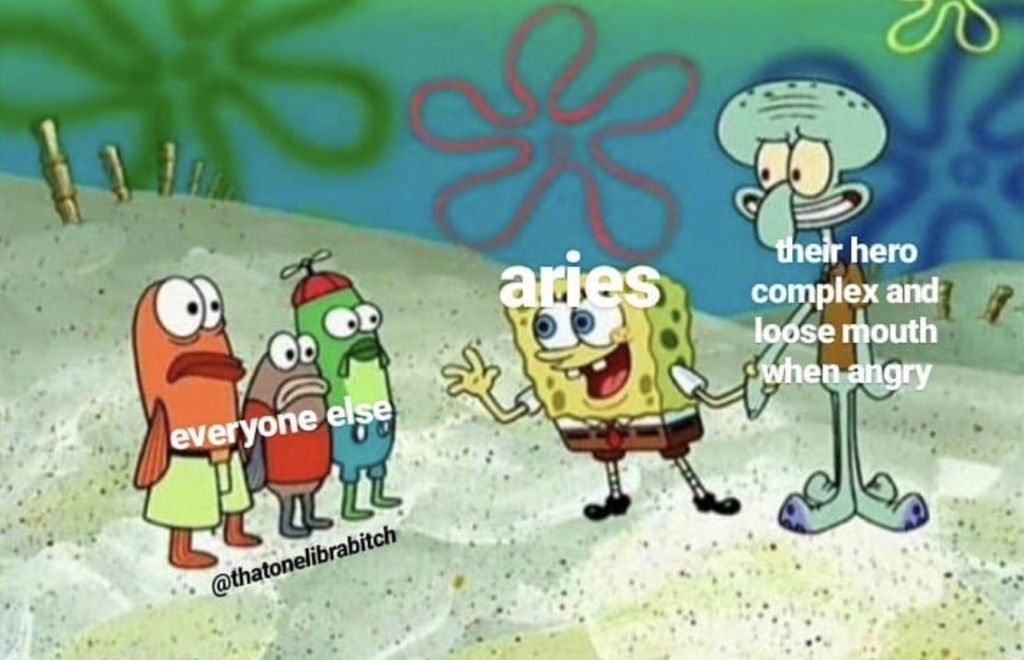 Aries meme: hero complex spongebob