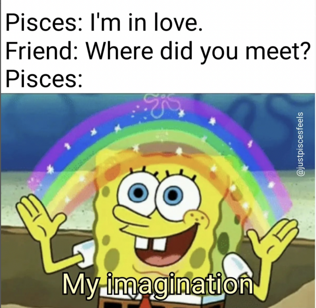 Pisces meme: just met but already in love