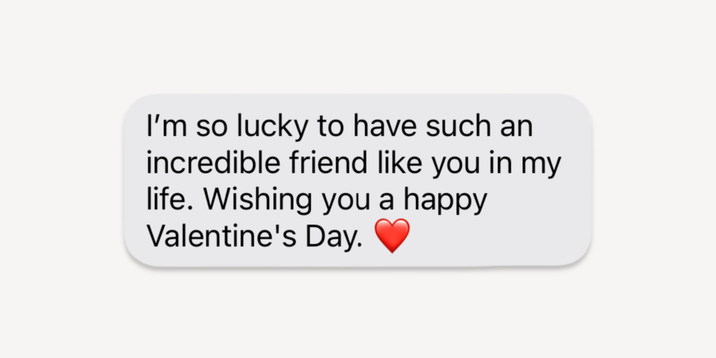 i'm so lucky to have such an incredible friend like you in my life. wishing you a happy valentine's day