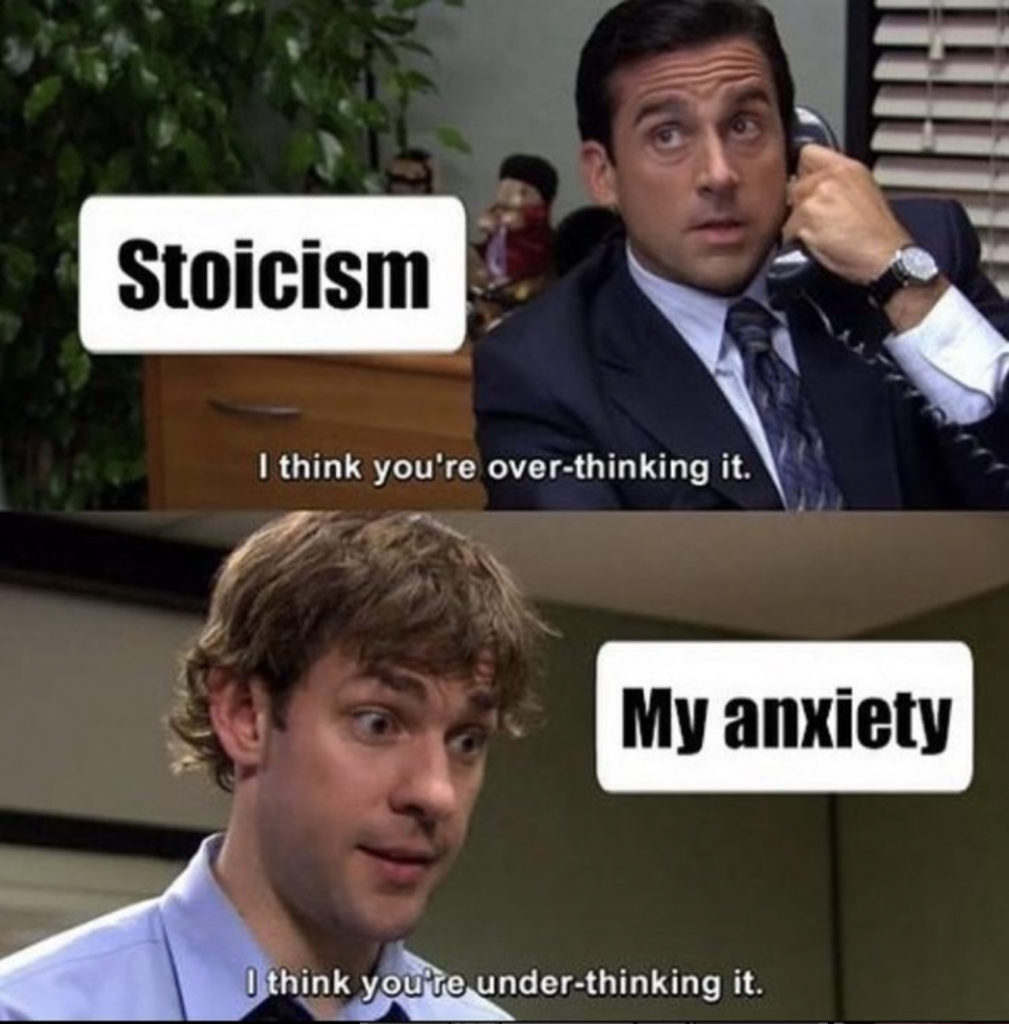 The office USA meme about anxiety underthinking ovverthinking 